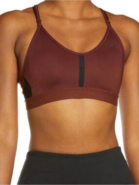 Nike Burgundy Sports Bra with Strappy Back